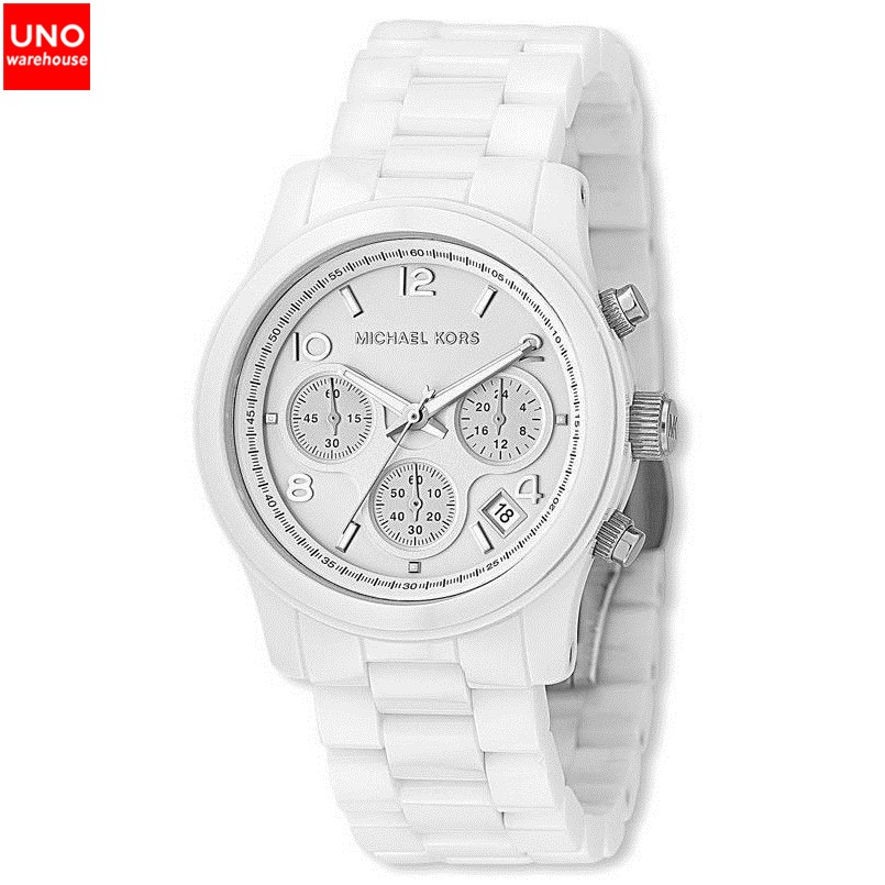 white mk watch