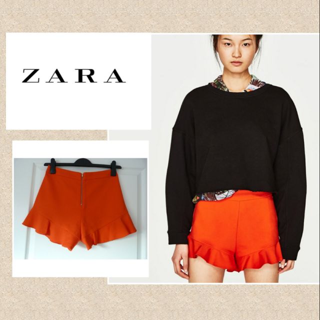 zara orange shorts