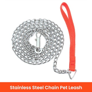 J&CStainless Steel Chain Dog Leash Heavy Metal Chrome Pet Slip Leads for Small Medium Dogs