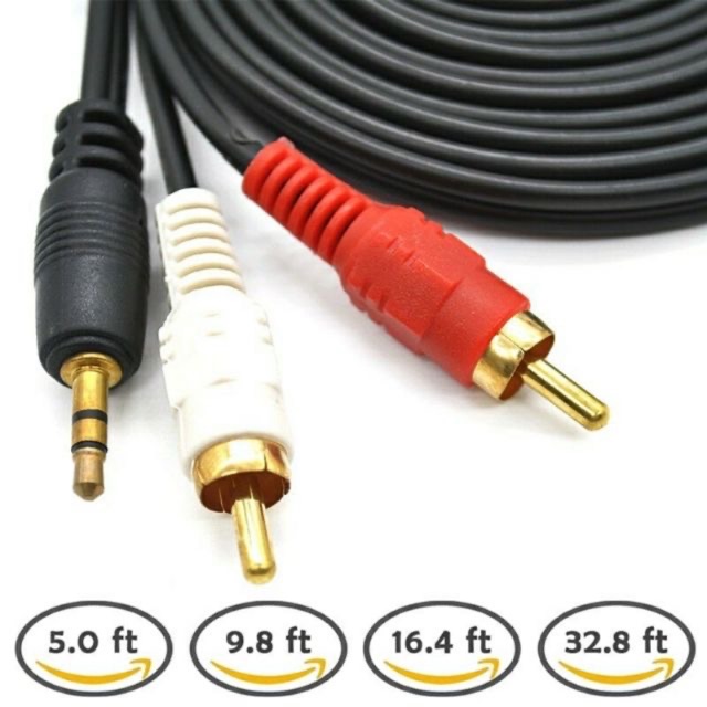 1.5 RCA jack plug male to 2RCA stereo AUX audio cable line | Shopee