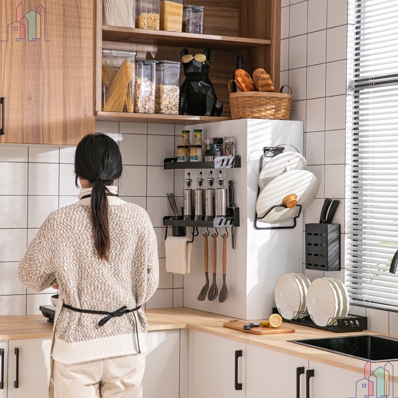 HC Spice Rack Wall Mounted Condiments Rack Condiments Organizer Wall