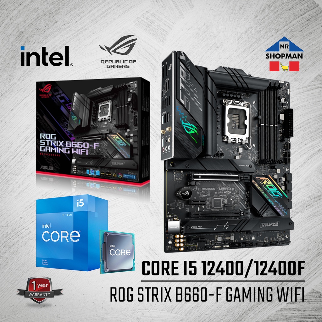 Intel Core i5 12400 / 12400F Processor w/ Asus ROG Strix B660 F Gaming ...