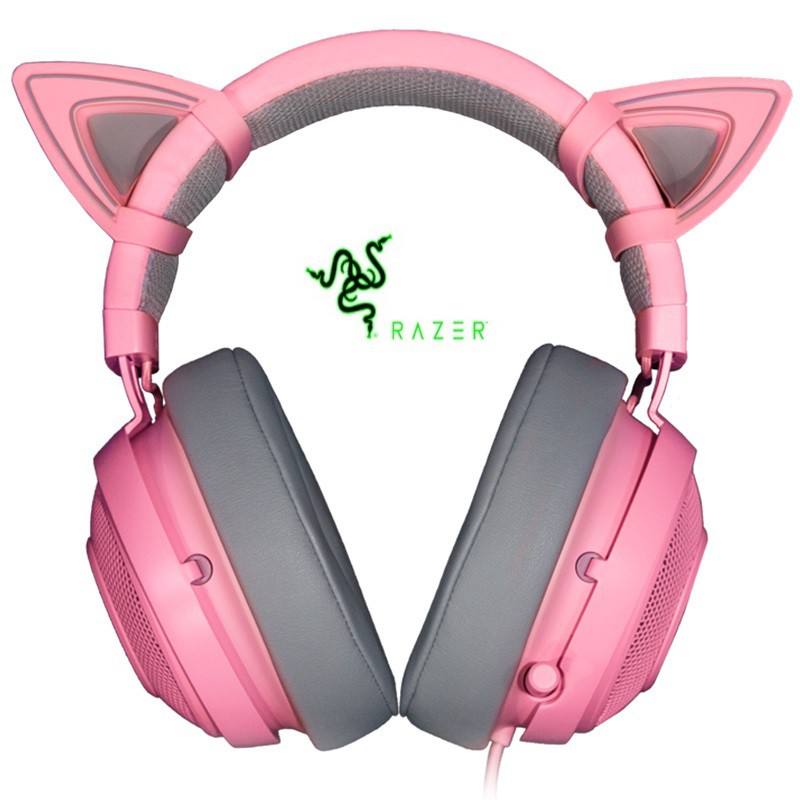 Razer Kraken Pro Crystal Pink Gaming Headphone Girl Cat Ear Stereo Wired Music Game Headset Shopee Philippines