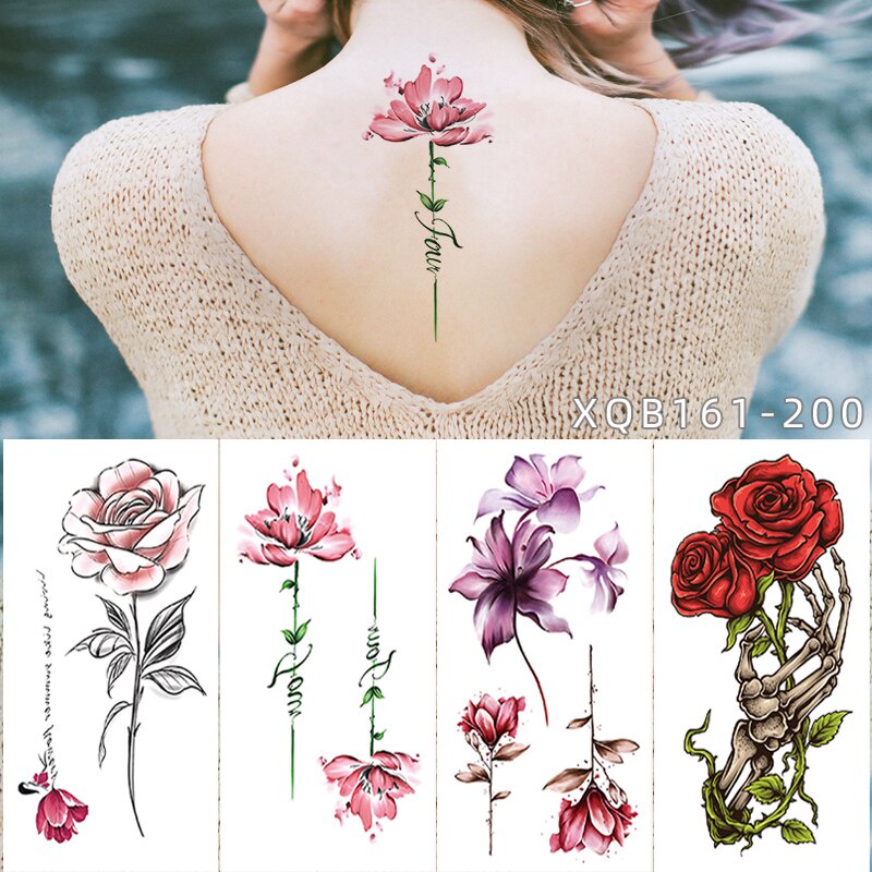 Color Butterfly Flower Tattoo Sticker Sexy Women Lady Chest Back Body Art  Fashion Waterproof Disposable Tattoos | Shopee Philippines