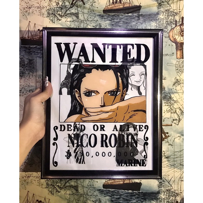 Nico Robin Wanted Poster One Piece Glass Art Shopee Philippines