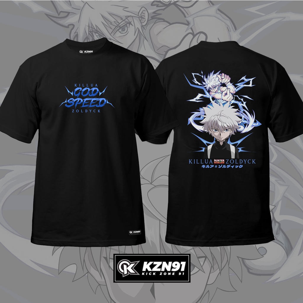 Killua Zoldyck GodSpeed Hunter x Hunter Anime Tshirt KZN91 | Shopee ...