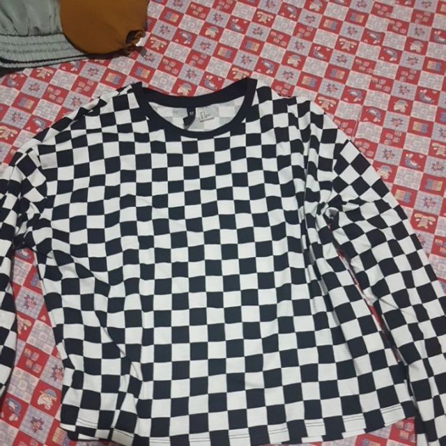 H\u0026M cropped checkered sweater | Shopee 
