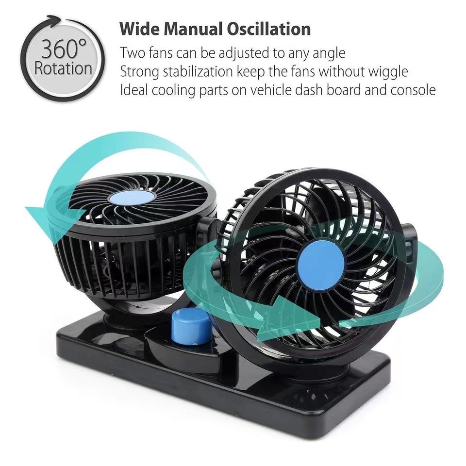 Original 24v Double Headed Vehicle Fan Low Noise Car Fan(Black)hxt303 ...