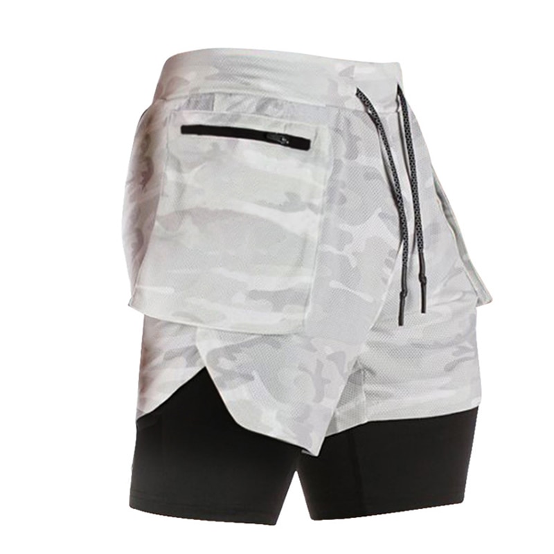 PhonePocket Running Shorts Men 2 In 1 Gym Shorts Men Camouflage Sport