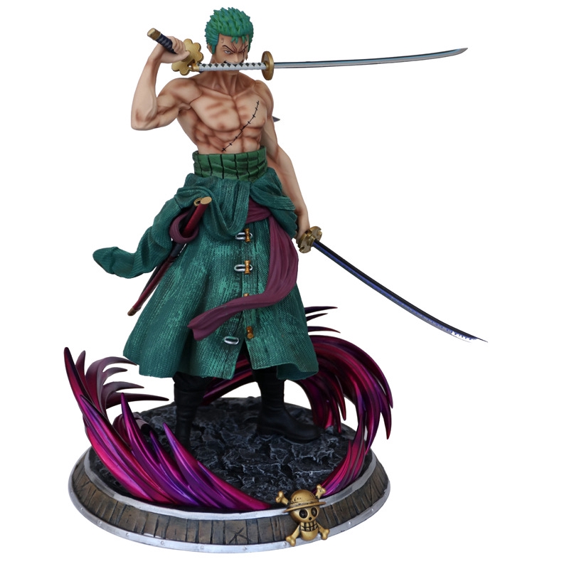 Anime One Piece 37cm Gk Roronoa Zoro Pvc Action Figures Figurines Collection Model Toys With 2 Heads Shopee Philippines
