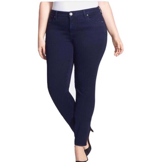 Navy blue size plus stretchable skinny pants Shopee Philippines