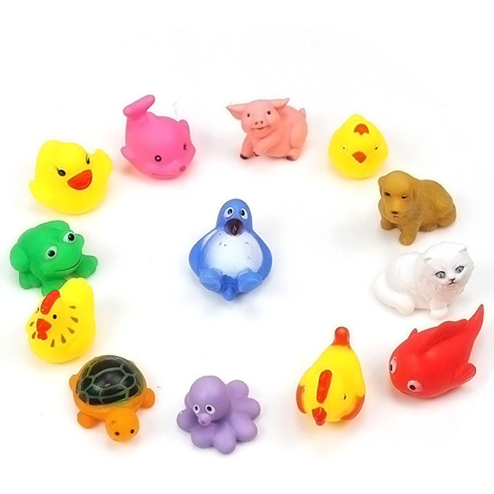 13 x Animal Baby Kids Child Bath Toy Rubber Float Squeeze Sound Wash Bath Swim