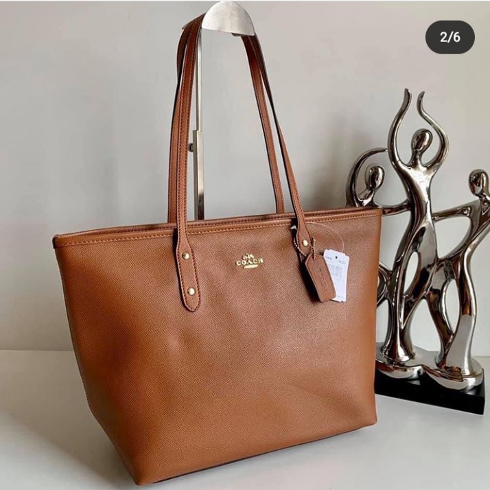 Coach City Zip Tote Bag (Material Crossgrain Leather) All Origininal |  Shopee Philippines