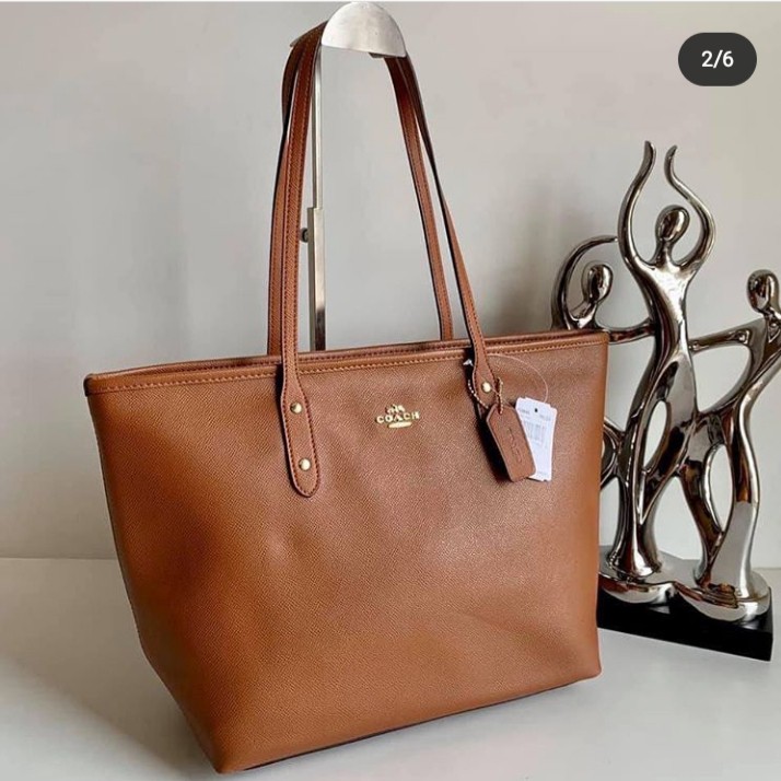 coach crossgrain leather city zip tote