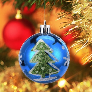 6PCS Christmas Balls Ornaments Baubles Xmas Tree Decor Drop Shot Painted Bright Wedding Party Home Hanging #2