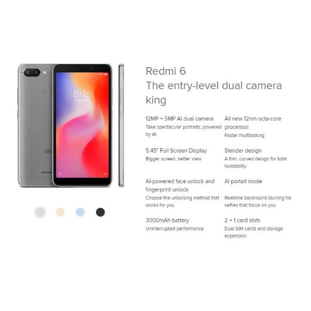 Xiaomi Redmi 6 3gb 32gb Global Version Shopee Philippines