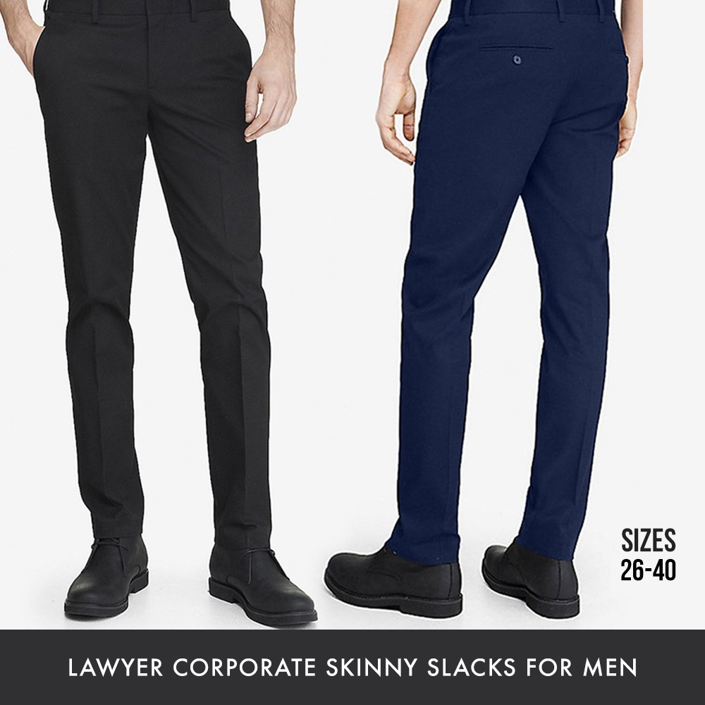 Lawyer Black SKINNY Slacks for men | Shopee Philippines