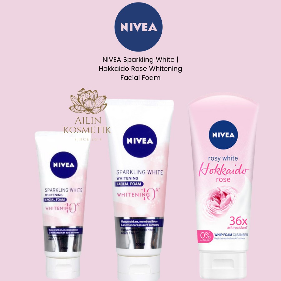 Nivea Sparkling White Whitening Facial Foam 50ml 100ml ORIGINAL Face