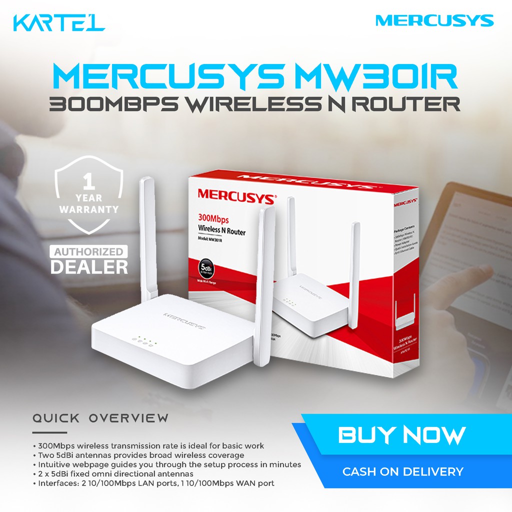 Mercusys Mw301r 300mbps Wireless N Router Two 5dbi Antennas Wifi Router Shopee Philippines