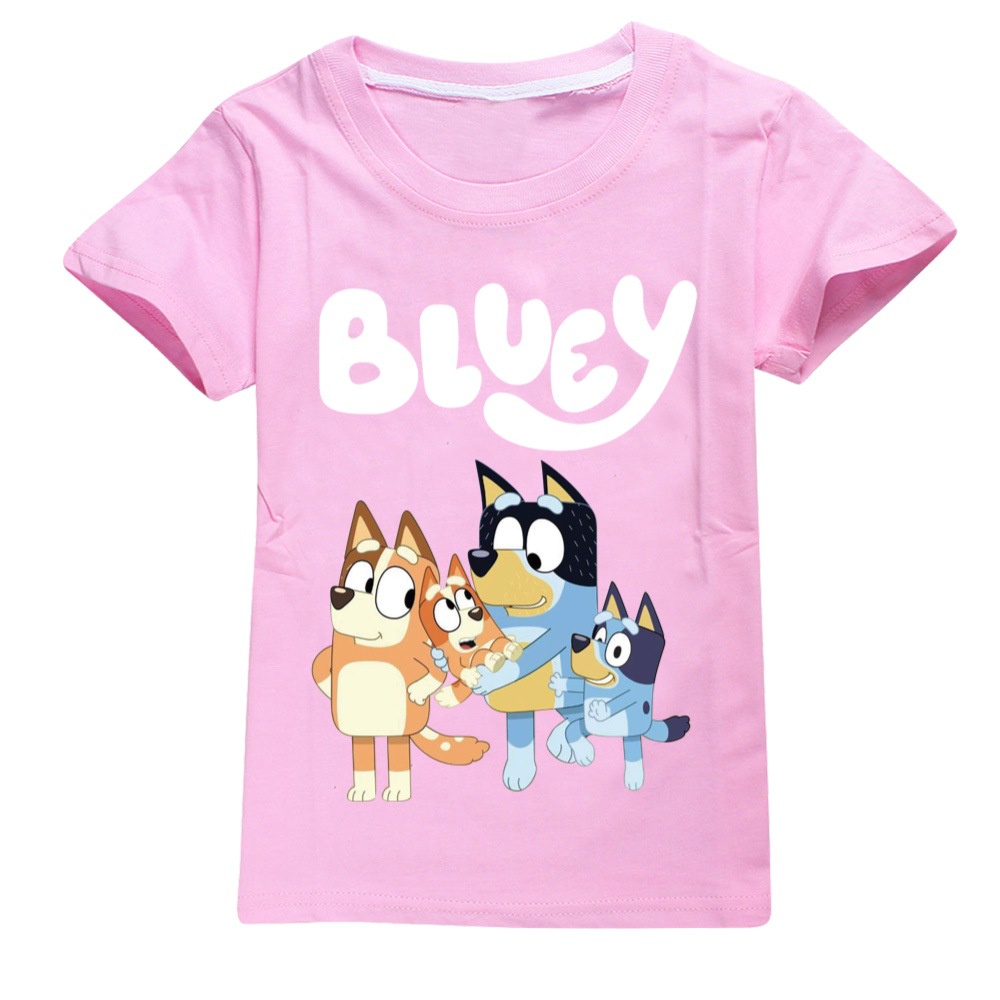 Bingo Bluey Cartoon Children's T-shirt Kid T-shirt Party T-shirt 100% Cotton Fashion Theme Gift