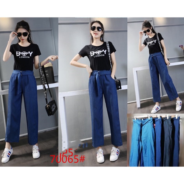 maong square pants outfit