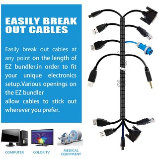 ready stock 2 Meters Cable Organizer Cable Sleeve,Cable Management Flexible Cord Bundler Wire Wrap for TV PC Office and Home #4