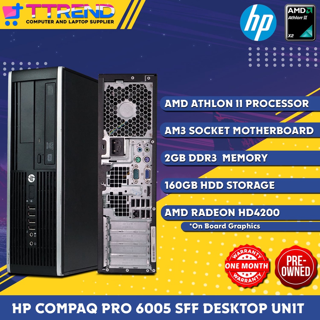 HP Compaq Pro 6005 PRO SFF Desktop Computer | AMD ATHLON II X2, 2GB AND ...