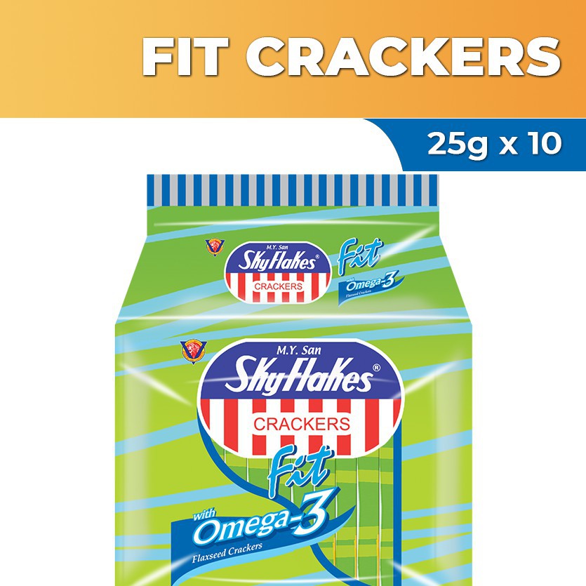 Skyflakes Fit Crackers Omega3 with Flax seeds 25gx10 Shopee Philippines