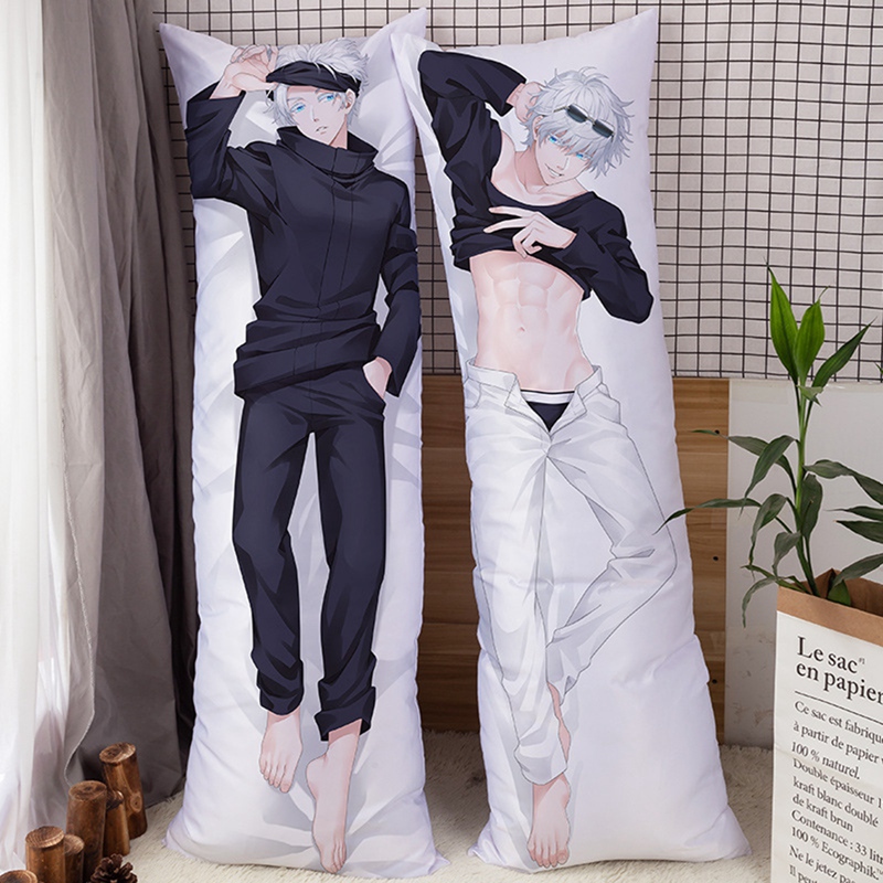 Anime Jujutsu Kaisen Pillowcase Gojo Satoru Plush Peach Skin Pillow Cover Hugging Body Mail 