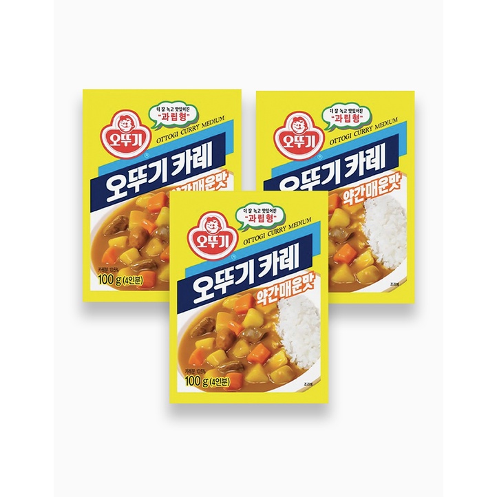 Ottogi Instant Curry Powder 100g (mild, medium, spicy, Jjajang, Hash