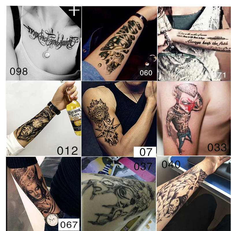 Tattoo stickers waterproof long-lasting men and women tattoo decals arm  half arm tattoo simulation | Shopee Philippines