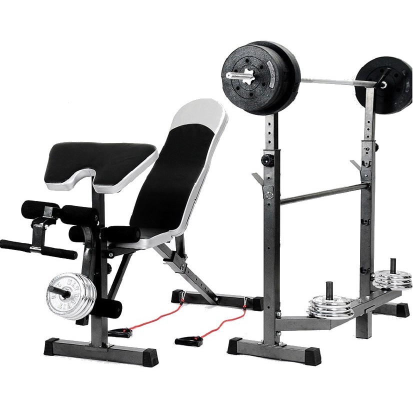 Matrix Adjustable Weightlifting Sit Up Bench with Arm Curl and Squat