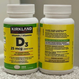 1 Kirkland Signature Vitamin D3 25mcg An Essential Vitamin 360 Tablet