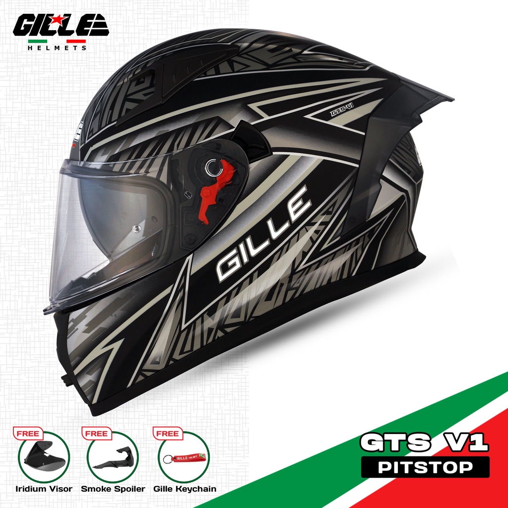 Gille 135 GTS SERIES V1 Pitstop Full Face Dual Visor Motorcycle Helmet