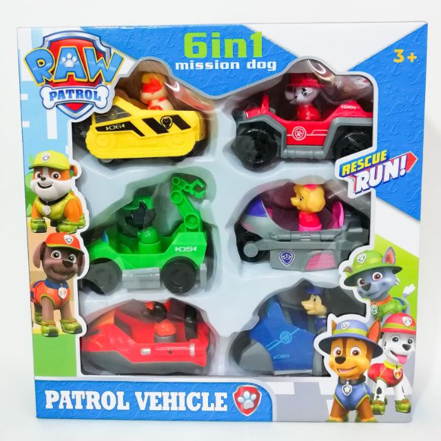 paw patrol figures with vehicles