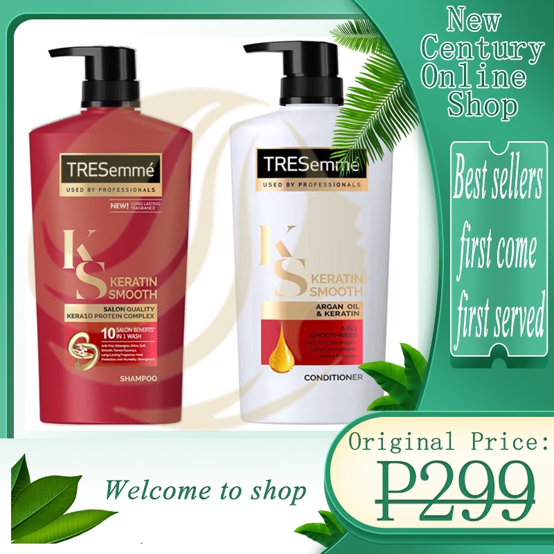 TRESemmé Keratin Smooth Anti Frizz Shampoo and Hair Conditioner 620ml |  Shopee Philippines