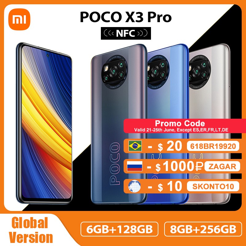 Global Version POCO X3 Pro NFC 6GB 128GB / 8GB 256GB Mobile Phone