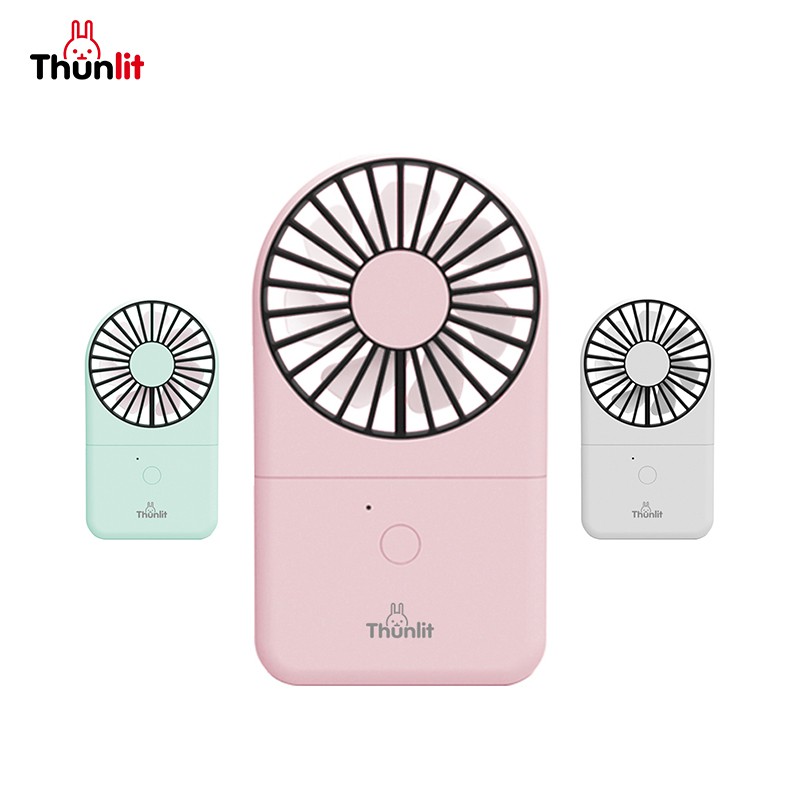 Thunlit Hand Electric Fan Folding Hanging USB 1800mAh Rechargeable