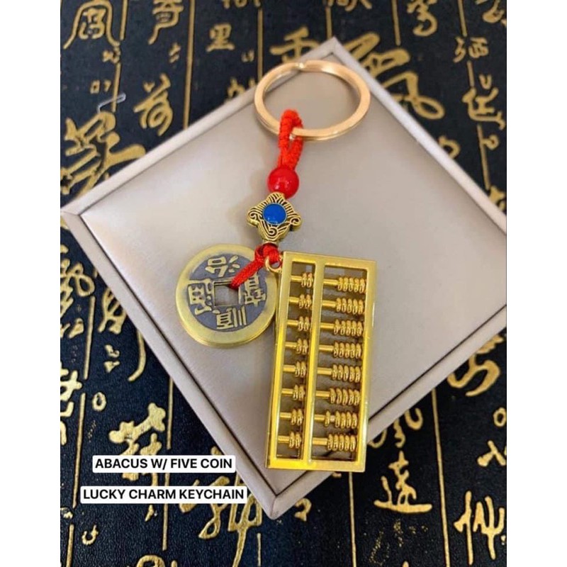 LUCKY CHARM PIN PIN ABACUS W/ FIVE COIN LUCKY CHARM KEYCHAIN | Shopee ...