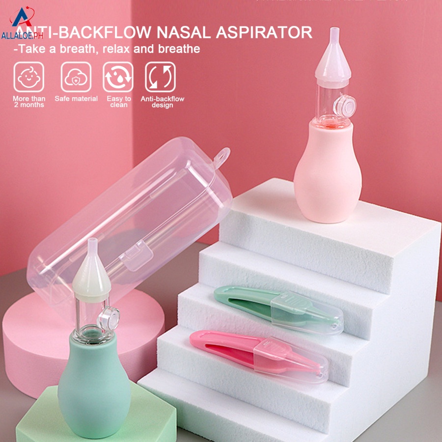 ALLALOE Baby Nasal Aspirator with Nasal Tweezers and Storage Box, Nasal