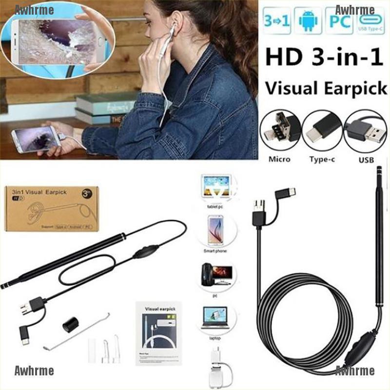 Usb ear cleaning endoscope visual earpick hd mini camera for macbook