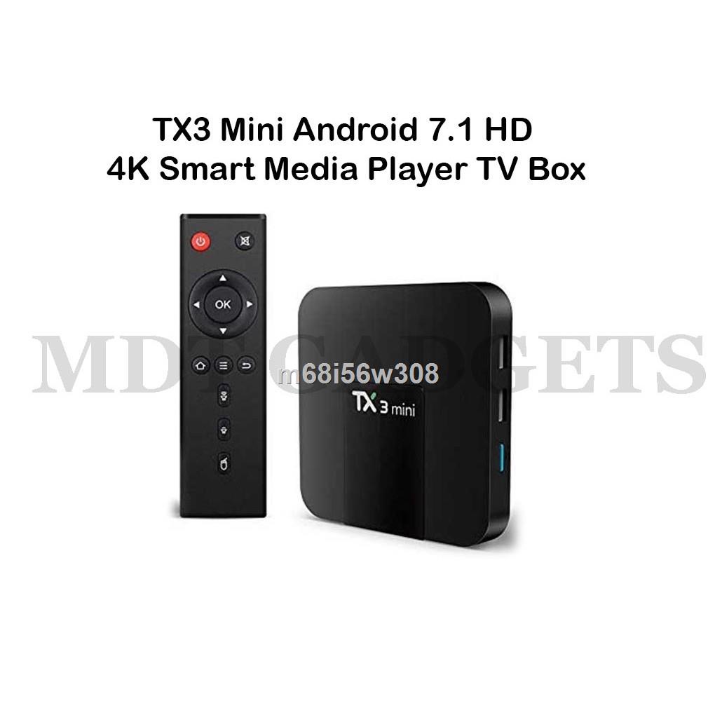 TX3 Mini Android 7.1 HD 4K Smart Media Player TV Box s 2GB RAM, 16GB