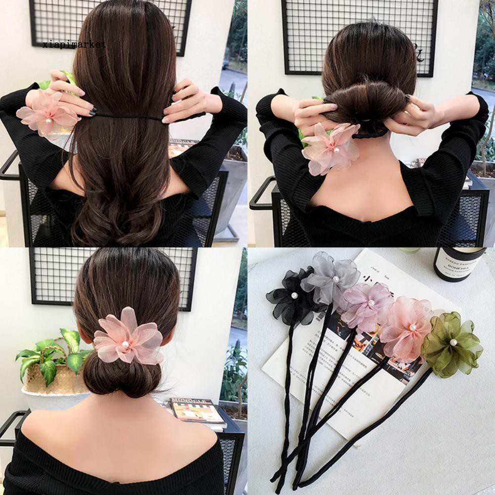 flower hair bun accessories