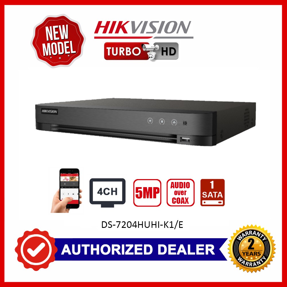 Hikvision 4 Channel Turbo HD DVR DS-7204HUHI-K1 / E 5MP DVR AOC ...