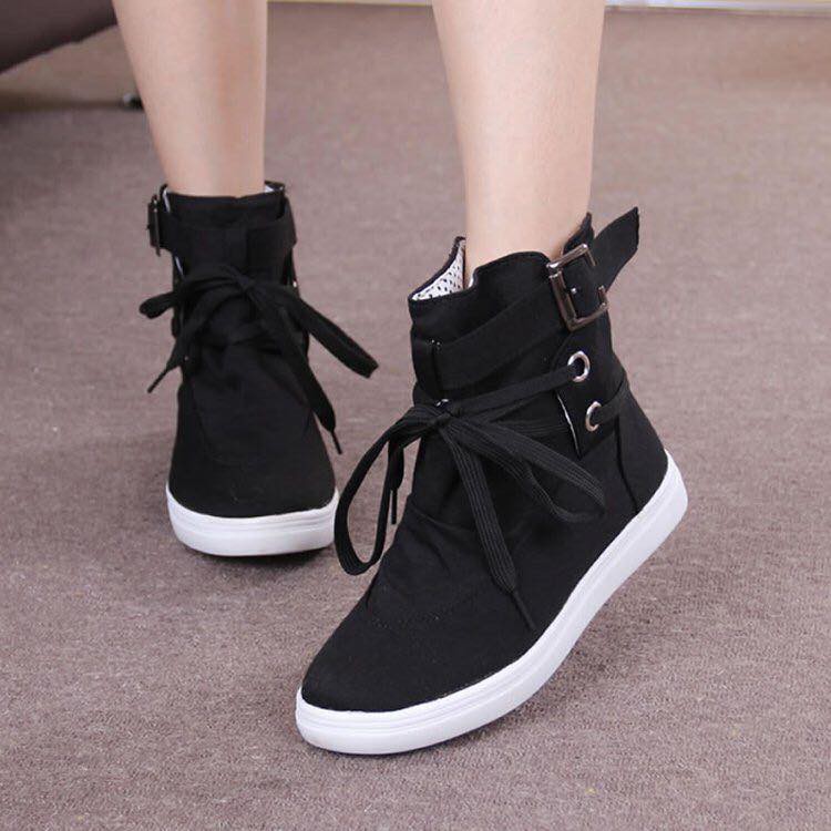 black high cut shoes