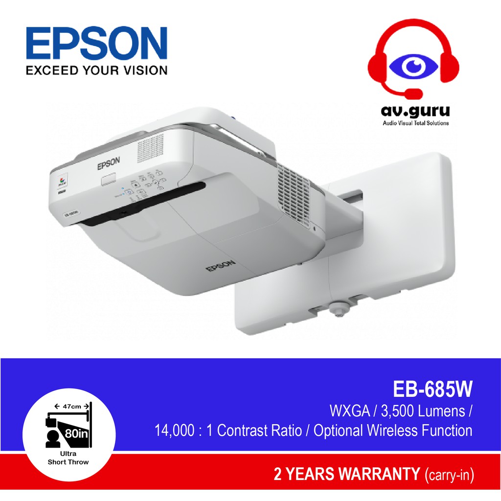 Epson Ultra Short Throw Projector Eb 685w Shopee Philippines 7222