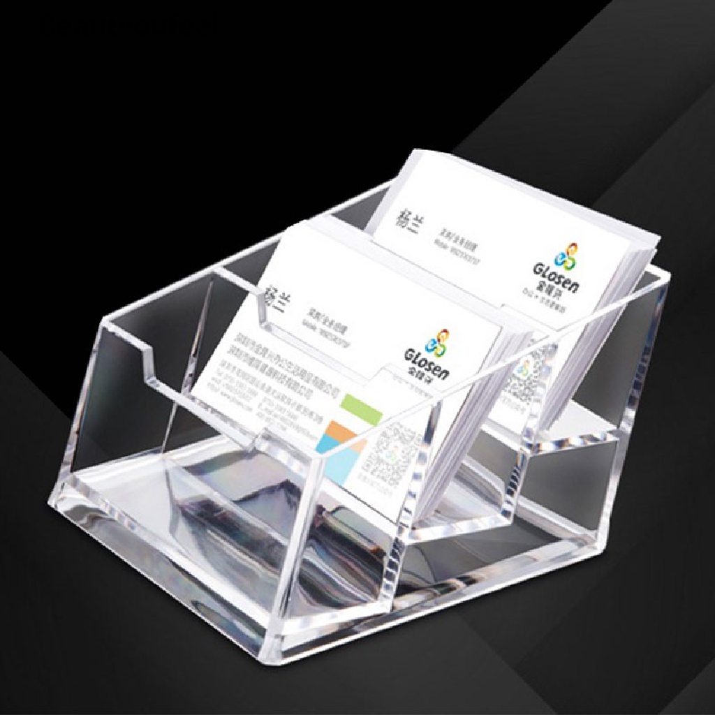 [Beautyoufeel] Clear acrylic Plastic Desktop Business Card Holders Display Stands Transparent