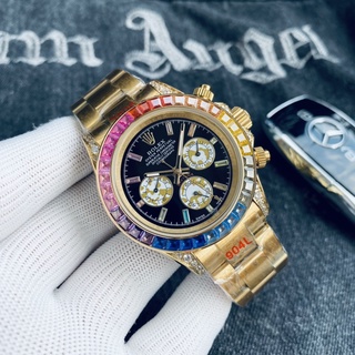 Rolex Rainbow Daytona Series Classic Three-Eyed Six-Needle Design Tower Fully Automatic Mechanical Movement: Mineral Imitation Wear-Resistant Scratch-Resistant Crystal Mirror Diameter: #5