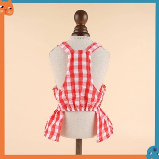Dog Plaid Dress for Female  Pet Cat Skirt Puppy Outfits clothes #9