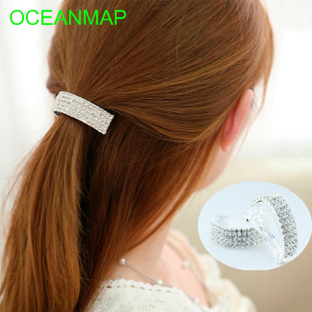 Prom Clips Women Rhinestone Silver White Crystal Hair Clip